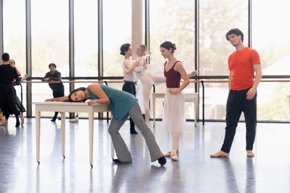 Annabelle Lopez Ochoa rehearsing Coco Chanel: The Life of a Fashion Icon in Brisbane with Queensland Ballet.