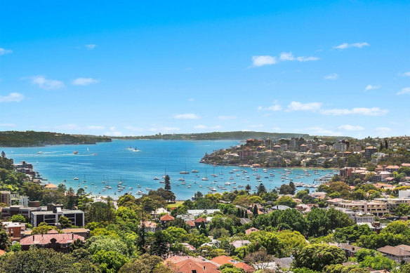 The view from Melissa Caddick’s Edgecliff penthouse, estimated to be worth around $4.5 million.
