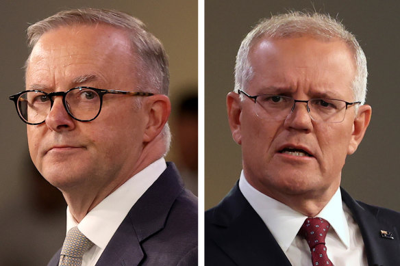 Labor leader Anthony Albanese and Prime Minister Scott Morrison.