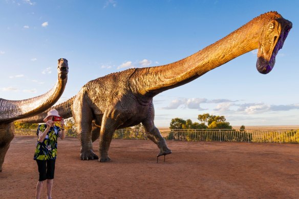 Dinosaur recreations at the Australian Age of Dinosaurs Museum.