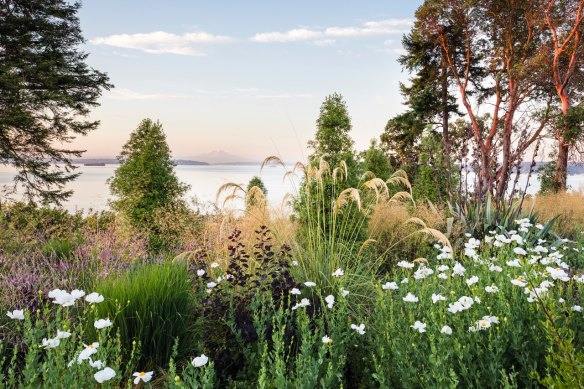 Windcliff garden on Puget Sound in the Pacific Northwest of the US.