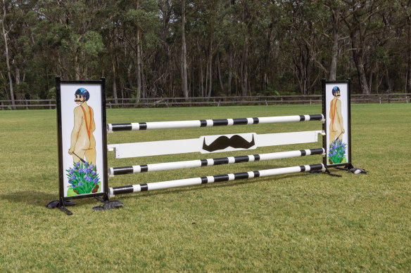 The mankini-themed show jump at this year’s Wallaby Hill Extravaganza on Sunday. 