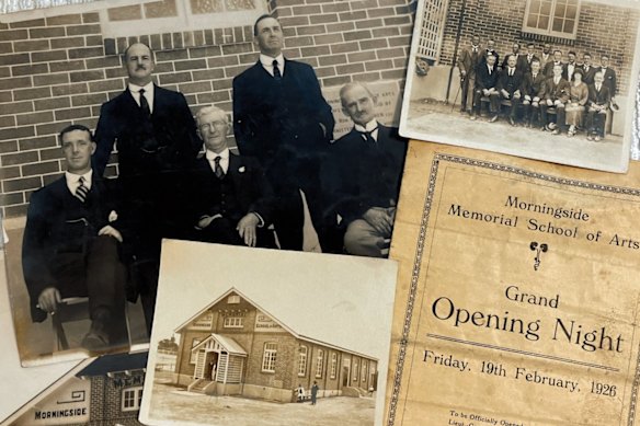 The building was financed by a local hardware merchant, Cecil Crowther, pictured in the far right of the main photo. 