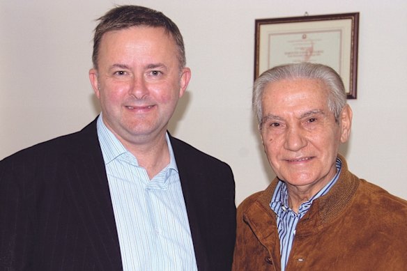 Anthony Albanese with his father, Carlo Albanese, in Barletta in 2009.