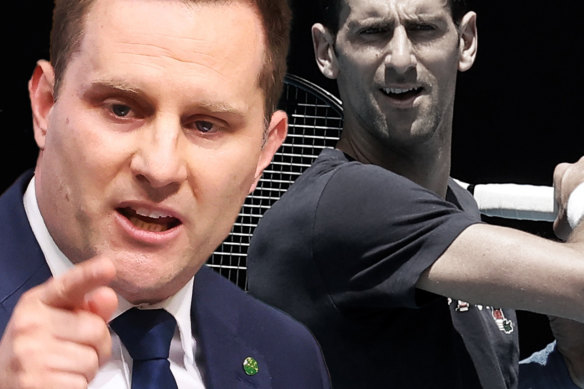 Immigration Minister Alex Hawke says Djokovic presents an ongoing threat to public health and civil order.