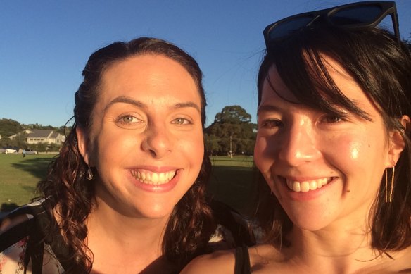 Sarah Dingle with her half-sister Rebecca Ronan.