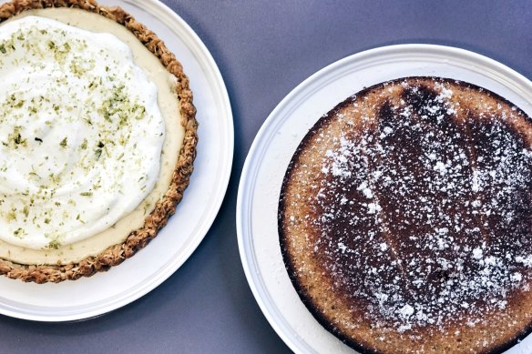 Lately we've been eating home made desserts, such as this tart and cake, every day.