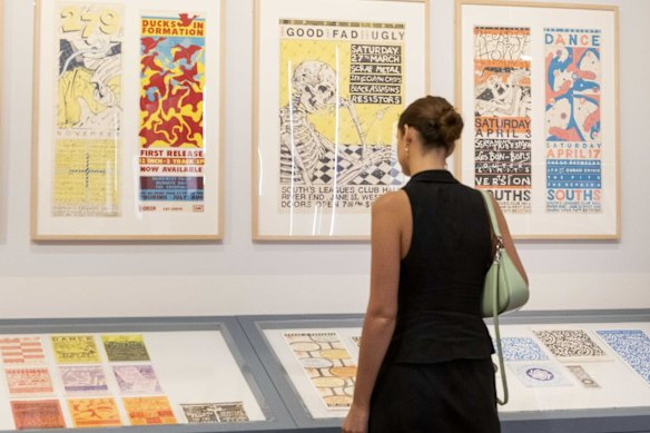 Rare gig posters in the Precious exhibition at the Museum of Brisbane.