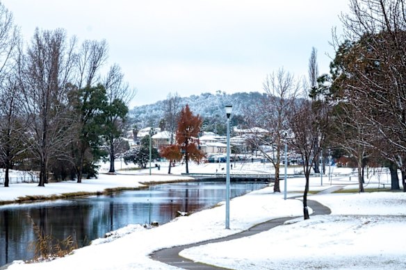 Quart Pot Creek in Stanthorpe is a white wonderland after snowfalls in July 2015.