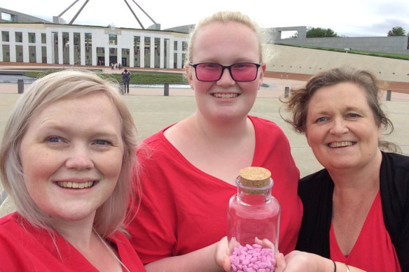 The Gollans travelled to Canberra in 2017 to advocate for greater funding for cystic fibrosis medications.