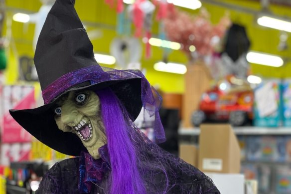 A typical witch effigy for sale in a Brisbane two-dollar shop.