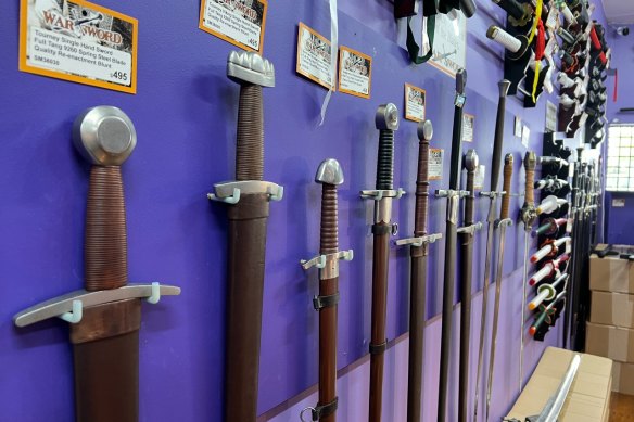 A storm of swords: War Sword in Carina caters to collectors of antique and replica blades.