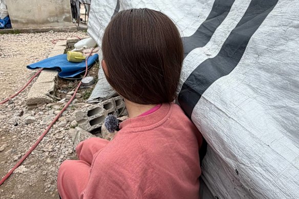Aisiya, a nine-year-old Australian girl interned in al-Roj camp, Syria.