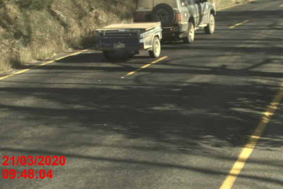 The Nissan Patrol and box trailer used to move the bodies.