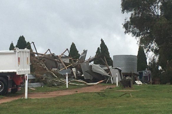 A man was injured after a tornado hit his property in Meadow Flat, near Lithgow.