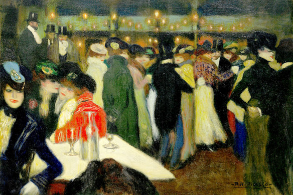 Picasso’s Le Moulin de la Galette at the Guggenheim Museum in New York. Curators at the museum discovered a dog had been painted where the dark patch by the table is now (centre left, foreground).
