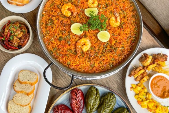Traditional dishes served at La Casita in Kathmandu.