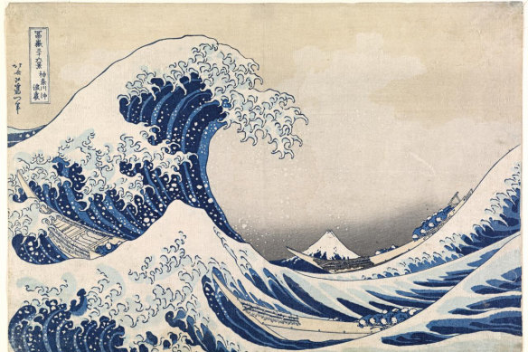 Katsushika Hokusai’s iconic print, Under the Wave off Kanagawa, depicts a large wave often misidentified as a tsunami but likely showing a rogue wave.