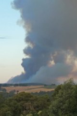 Fire at the Bunyip State Park, taken from Cockatoo. 