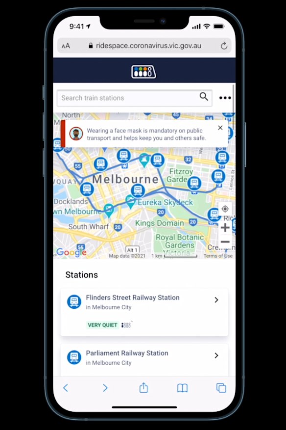 The RideSpace site will help passengers to avoid crowded trains.