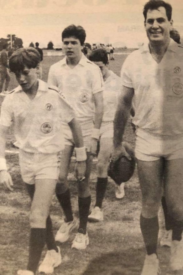 Matt Stevic at 14, umpiring his first senior game in the West Gippsland Football League in 1993 (Koo Wee Rup vs. Lang Lang).