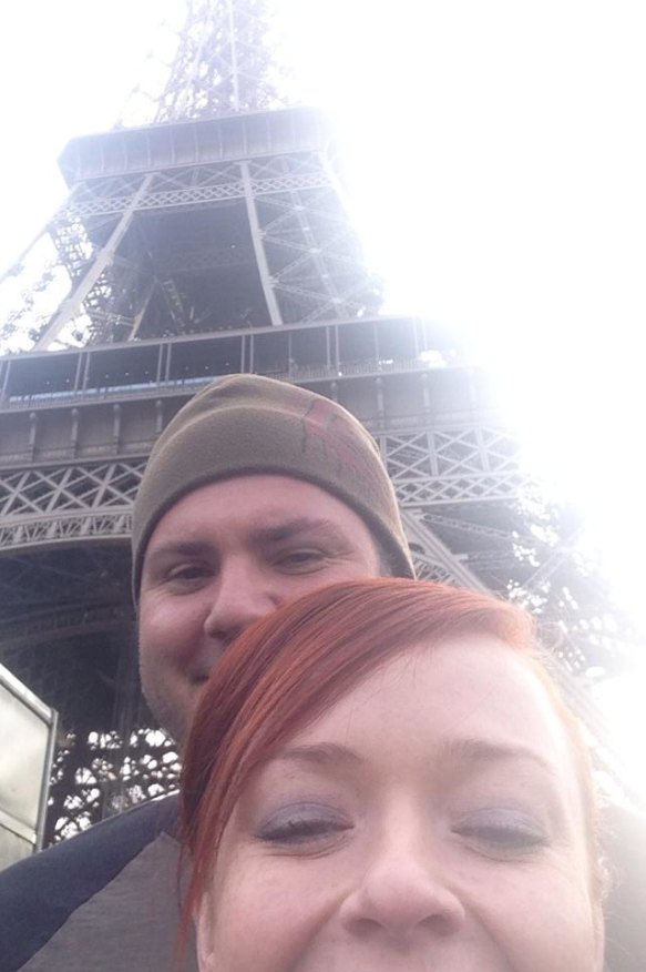 Anthony Parker and Siobhan Oliver in Paris on one of several luxurious overseas holidays where they posed for selfies.