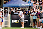 Aussie cricketer Glenn Maxwell competes at a Blitz Golf event.