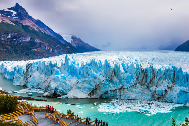 The expanding Perito Moreno glacier in the Argentine part of Patagonia. 