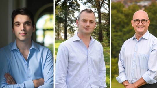 Teals composite index. From left: Rob Baillieu, Simon Holmes a Court, Victor Franco