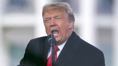 Then President Donald Trump speaks during a rally protesting the electoral college certification of Joe Biden as President in Washington on January 6, 2021.