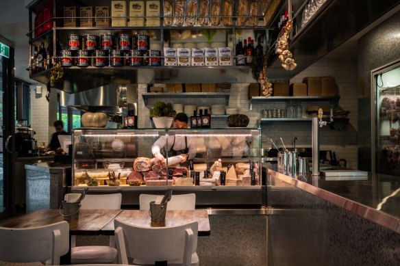 The salumeria cabinet.