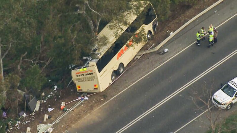 ‘It was a real mess’: 18 people being treated after major bus crash