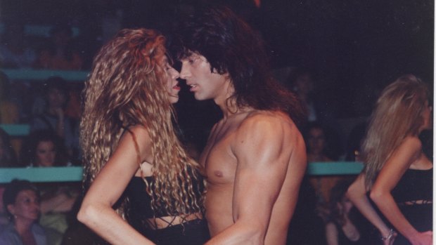 Michael Rapp and his former wife Nancy Dineen at the Chippendales club in Los Angeles in the early 1980s. 