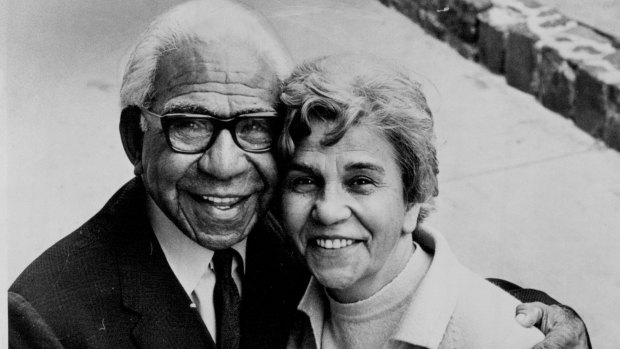 Sir Douglas Nicholls and his wife celebrate his elevation to knighthood in the Queen’s Birthday Honours List: “I hope being called Sir will make officialdom listen more closely to me.” June 1972.