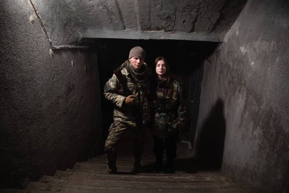 Ukrainian newlyweds Svyatoslav Fursin and Yarnya Arieva joined the fight to protect their country straight after their wedding last week. 