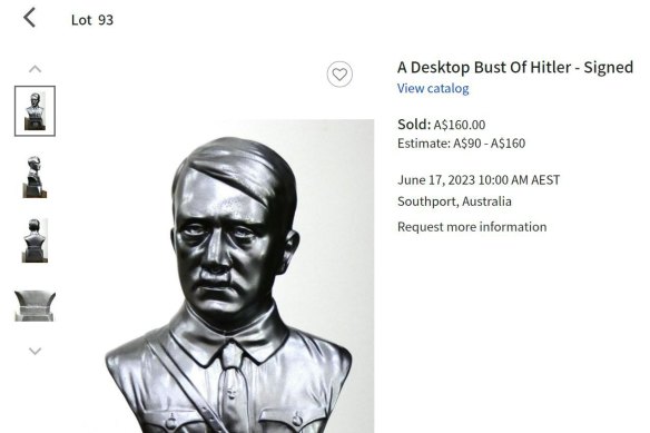 A bust of Adolf Hitler sold through the website.