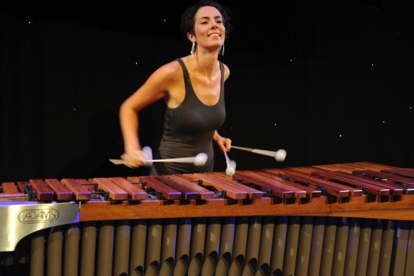 Percussionist Claire Edwardes in action.