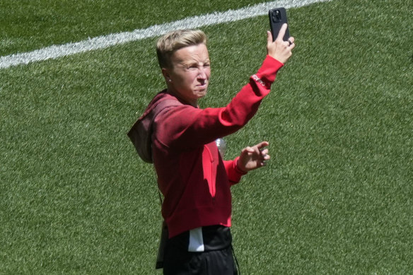 Canada coach Bev Priestman, pictured in France this week ahead of the Olympics, has stood aside for the match against New Zealand amid a spying scandal.