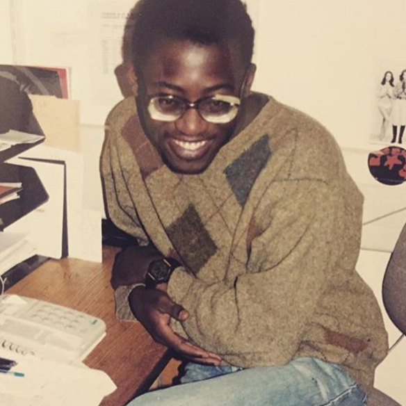 Enninful as an 18-year-old at i-D magazine, where he was fashion director.