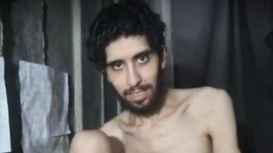 A still showing Israeli hostage Evyatar David from the video released by Hamas.