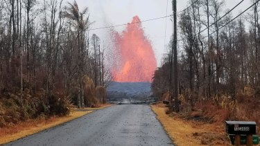The massive fissure on Kilauea volcano just 500 metres from Helena Brandfors' house.