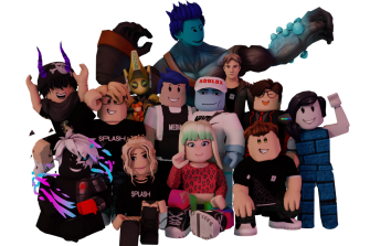 Kai with the development team from Splash, as they appear in Roblox.