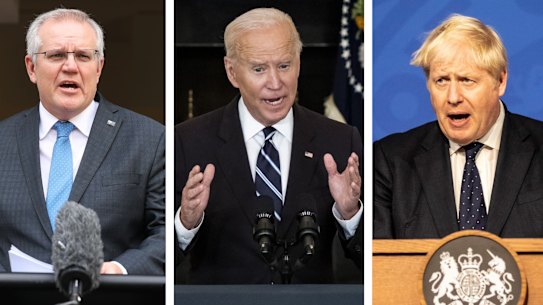 Scott Morrison, Joe Biden and Boris Johnson launched the AUKUS alliance last week to counter the rise of China in the Indo-Pacific.