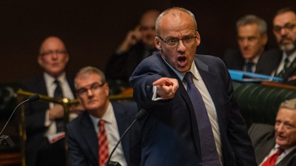 Luke Foley during question time in the NSW Parliament last week.