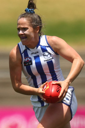Emma Kearney in action for the Kangaroos.