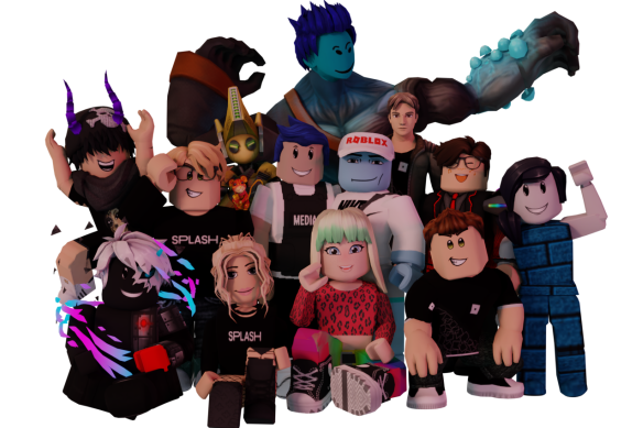 Kai with the development team from Splash, as they appear in Roblox.