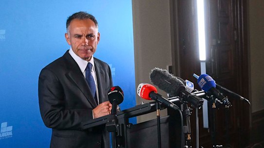Opposition Leader John Pesutto speaks to the media at Parliament House after the judgment.