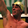 Kieren Perkins in his heyday, winning the 1500-metre freestyle gold at the Atlanta Olympics in 1996.