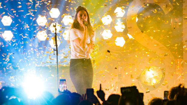 Amy Shark live at the Forum, Melbourne, in August 2018.