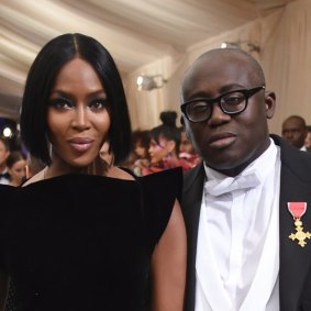 Model Naomi Campbell and Edward Enninful at the Metropolitan Museum in 2017.